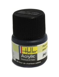 Peinture Acrylique 085 noir de charbon satine 12ml - Heller 9085