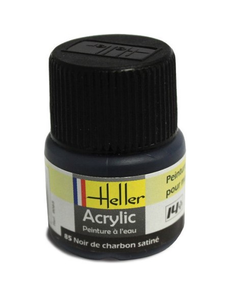 Peinture Acrylique 085 noir de charbon satine 12ml - Heller 9085