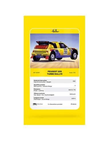 Maquette voiture : Peugeot 205 rallye - Heller 80189