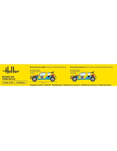 Maquette voiture : Peugeot 205 rallye - Heller 80189