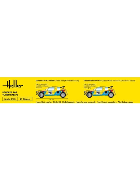 Maquette voiture : Peugeot 205 rallye - Heller 80189
