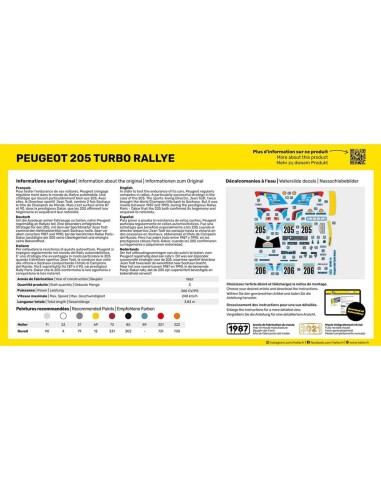 Maquette voiture : Peugeot 205 rallye - Heller 80189