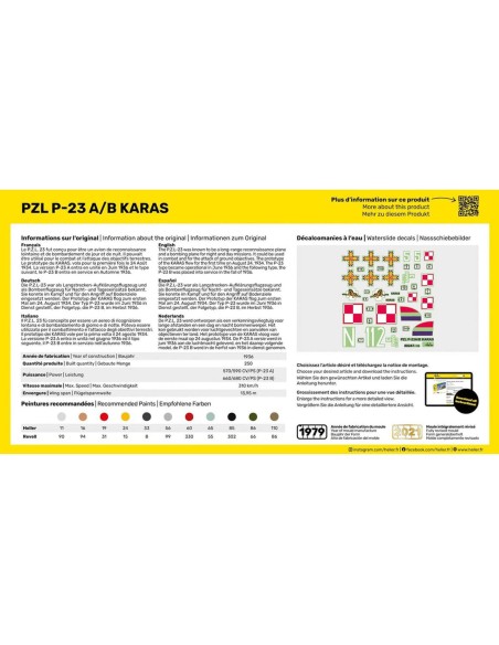 Maquette d'avion Pzl 23 Karas 1/72 - Heller 80247