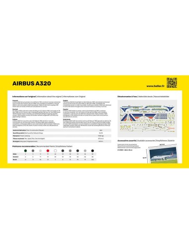 Maquette avion : Starter Kit : Airbus A320 Air France - Heller 56448