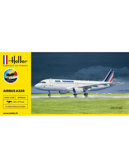 Maquette avion : Starter Kit : Airbus A320 Air France - Heller 56448