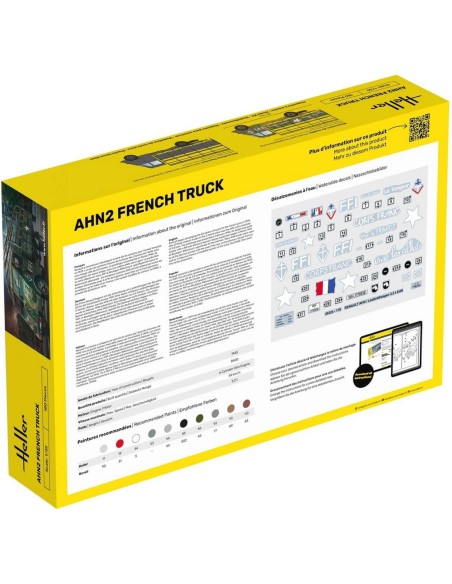 Maquette Véhicule Militaire : Starter Kit- AHN2 - Camion Français - Heller 35324