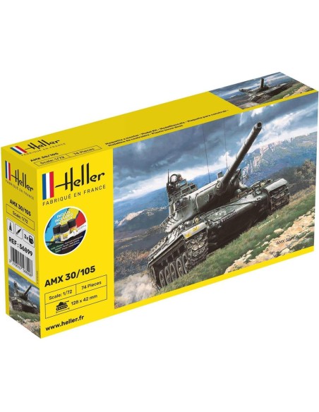 Maquette char - Kit de démarrage - Amx 30/105 1:72 - Starter Kit - Heller 56899