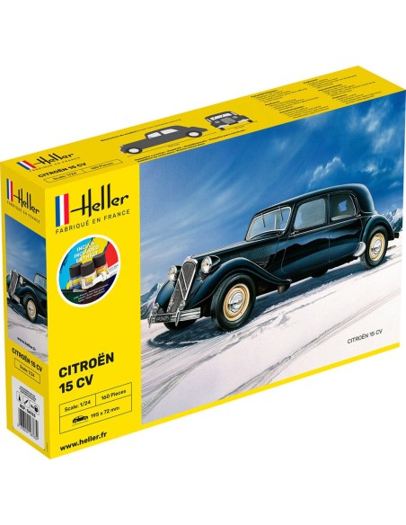 Maquette voiture - Kit de démarrage - Citroen 15 Cv 1:24 - Starter Kit - Heller 56763