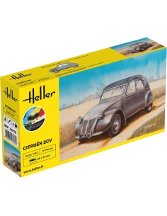 Maquette voiture - Kit de démarrage - Citroen 2 Cv 1:43 - Starter Kit - Heller 56175