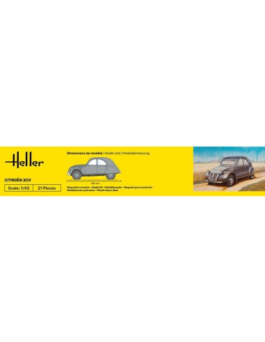 Maquette voiture - Kit de démarrage - Citroen 2 Cv 1:43 - Starter Kit - Heller 56175
