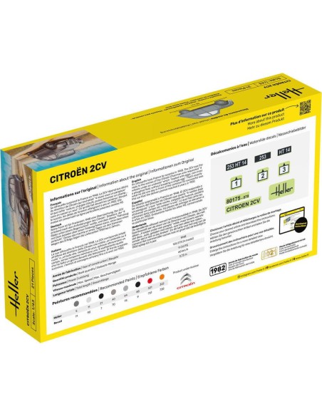 Maquette voiture - Kit de démarrage - Citroen 2 Cv 1:43 - Starter Kit - Heller 56175