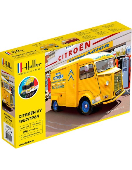 Maquette véhicule - Kit de démarrage - Citroen Type H 2 decorations 1:24 - Starter Kit - Heller 56744