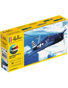 Maquette avion - Kit de démarrage - F6F Hellcat 1:72 - Starter Kit - Heller 56272