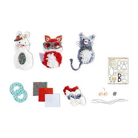 Kit créatif "Pompons 3 Petits Animaux"