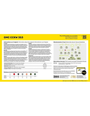 Maquette véhicule militaire - Kit de démarrage - Gmc Cckw 352 1:72 - Starter Kit - Heller 56996