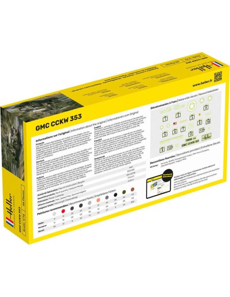 Maquette véhicule militaire - Kit de démarrage - Gmc Cckw 352 1:72 - Starter Kit - Heller 56996