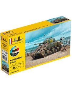Maquette char - Kit de démarrage - Sherman 1:72 - Starter Kit - Heller 56892
