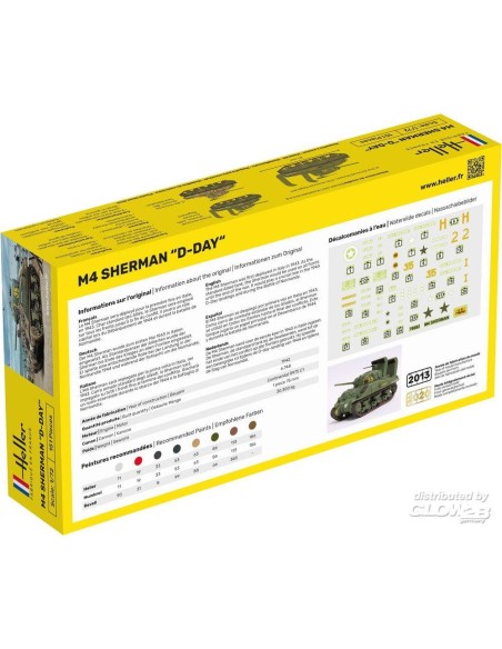 Maquette char - Kit de démarrage - Sherman 1:72 - Starter Kit - Heller 56892