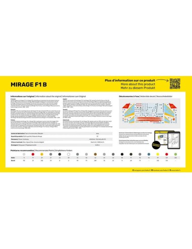 Maquette avion - Kit de démarrage - Mirage F1 1:72 - Starter Kit - Heller 35319