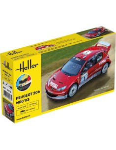 Maquette voiture : Starter Kit : Peugeot 206 Wrc'03 - Heller 56113