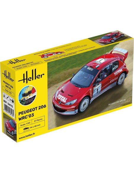 Maquette voiture : Starter Kit : Peugeot 206 Wrc'03 - Heller 56113
