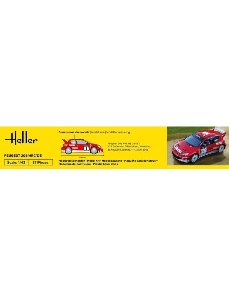 Maquette voiture : Starter Kit : Peugeot 206 Wrc'03 - Heller 56113