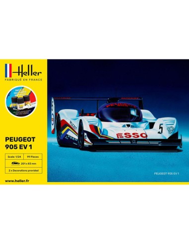 Maquette voiture - Kit de démarrage - Peugeot 905 Ev 1 1:24 - Starter Kit - Heller 56718