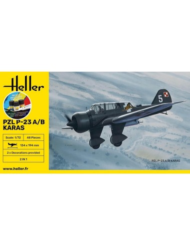 Maquette avion - Kit de démarrage - Pzl 23 Karas 1:72 - Starter Kit - Heller 56247