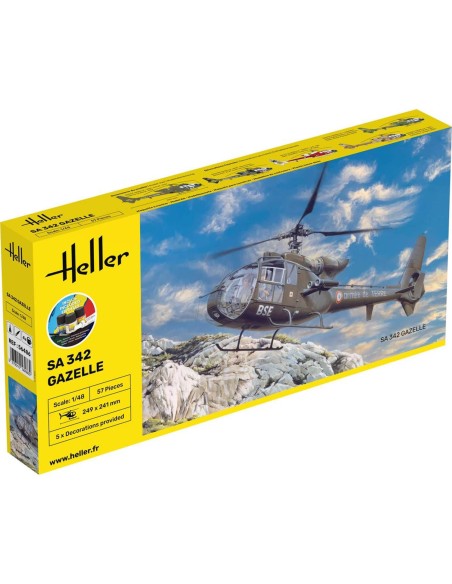 Maquette hélicoptère : Kit complet : Sa 342 Gazelle - Heller 56486
