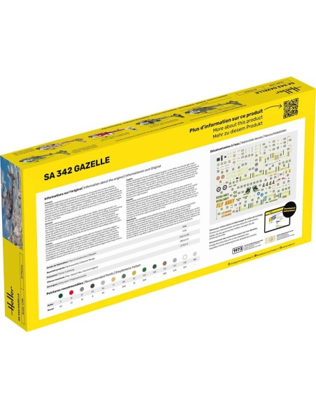 Maquette hélicoptère : Kit complet : Sa 342 Gazelle - Heller 56486