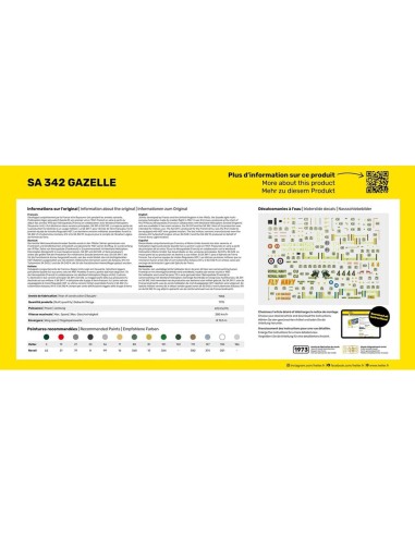 Maquette hélicoptère : Kit complet : Sa 342 Gazelle - Heller 56486
