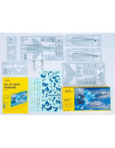 Maquette avion : Starter Kit : Su-27 Ub/P Ukraine - Heller 56371