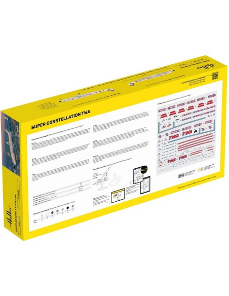 Maquette Avion Kit De DÉMarrage Super Constellation Twa 1:72 - Starter Kit - Heller 58391