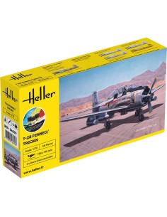 Maquette Avion : Kit : North American T-28 Fennec/Trojan avec accessoires - Heller 56279