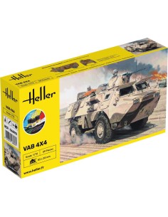 Maquette véhicule militaire : Starter kit : Vab 4x4 - Heller 56898