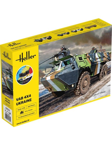 Maquette véhicule militaire : Starter kit : Vab 4x4 Ukraine - Heller 57130