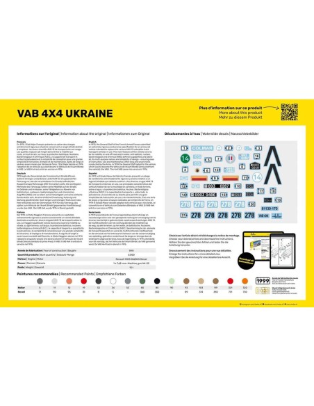 Maquette véhicule militaire : Starter kit : Vab 4x4 Ukraine - Heller 57130