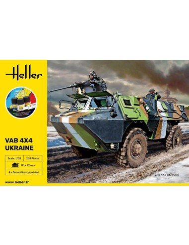 Maquette véhicule militaire : Starter kit : Vab 4x4 Ukraine - Heller 57130