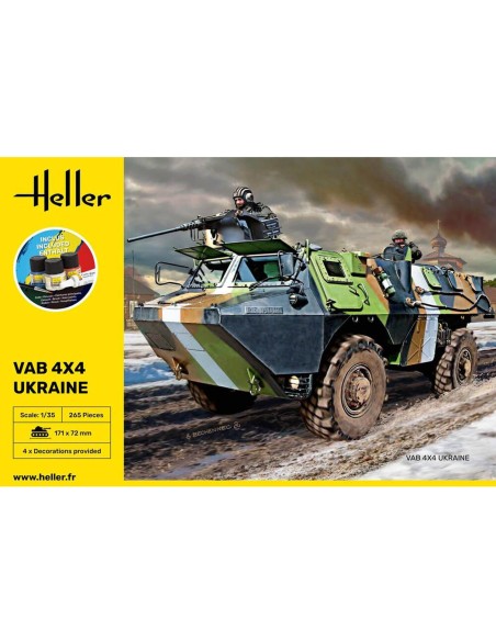 Maquette véhicule militaire : Starter kit : Vab 4x4 Ukraine - Heller 57130