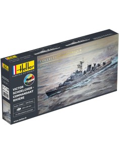 Maquette bateau - Kit de démarrage - Victor Schoelcher - Commandant Riviere 1:400 - Starter Kit - Heller 57015