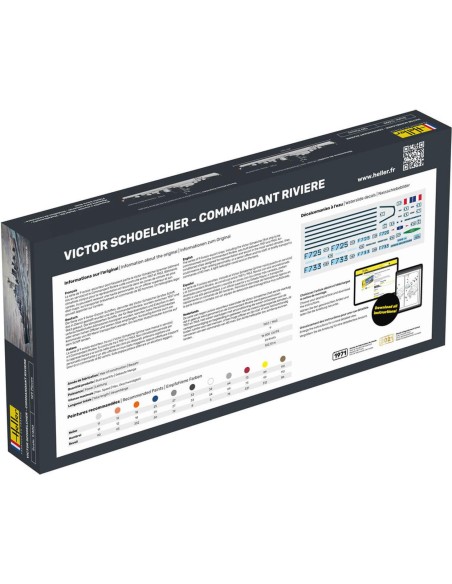 Maquette bateau - Kit de démarrage - Victor Schoelcher - Commandant Riviere 1:400 - Starter Kit - Heller 57015