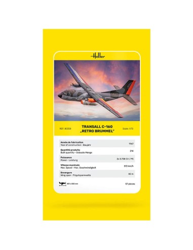 Maquette avion Transall C-160 RÉTro Brummel 1:72 - Heller 80358