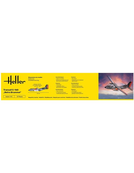 Maquette avion Transall C-160 RÉTro Brummel 1:72 - Heller 80358