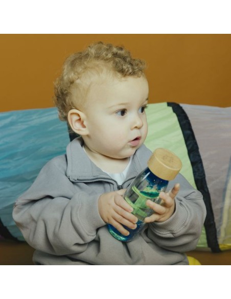 Bouteille sensorielle Move Spirale bleue - Jouet d'éveil - Petit Boum