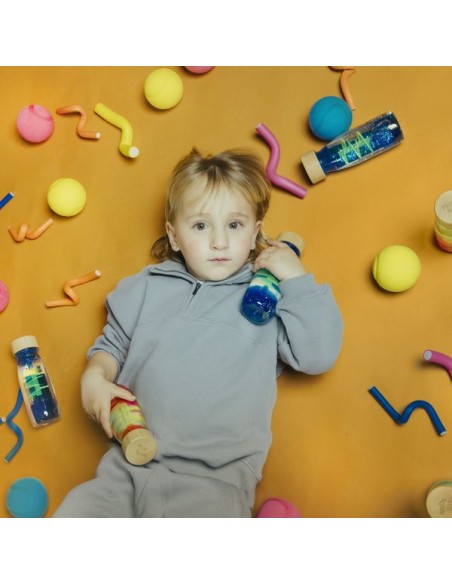 Bouteille sensorielle Move Spirale bleue - Jouet d'éveil - Petit Boum