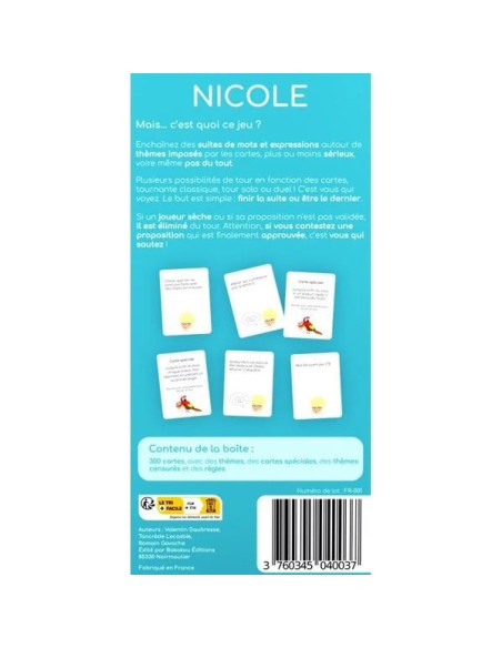 Nicole - Jeux de société - Gigamic
