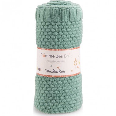 Couverture laine tricotée Pomme des bois - Moulin Roty