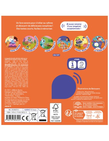 Mes premiers sonores - Mes comptines gourmandes - Auzou