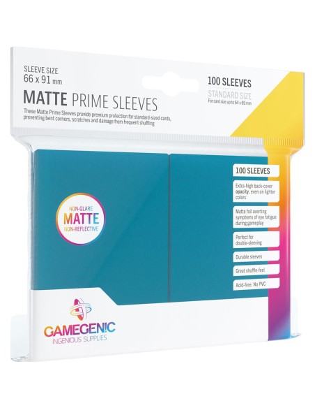 Protège cartes 100 Sleeves Matte Prime Blue - Un jeu - Gamegenic