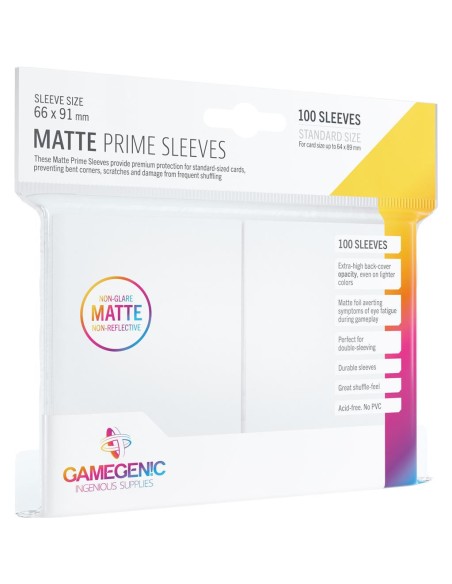Protège cartes 100 Sleeves Prime Blanc 66 x 91 mm - Gamegenic
